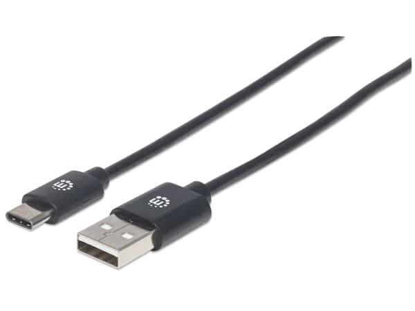 Manhattan 353298, 1 m, USB C, USB A, USB 2.0, Hane/Hane, Svart