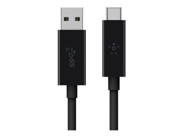 Belkin 3.1 USB-A- till USB-C-kabel - USB-kabel - USB Typ A (han) till USB-C (han) - USB 3.1 - 91,4 cm - sort