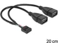 Miniatyrbild 2 av 5: Delock - USB-intern till extern kabel - USB (hona) till 9-stifts USB-överdel (hona) - 20 cm