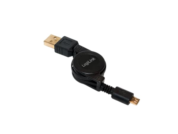 LogiLink CU0090, 0,75 m, USB A, Micro-USB B, USB 2.0, Hanstik/Hanstik, Lajittelu