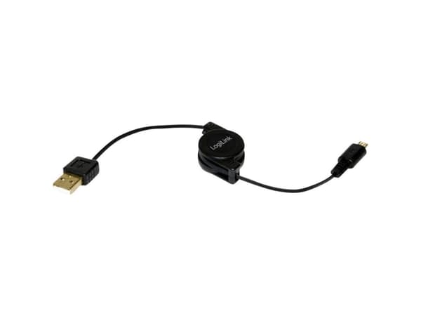 LogiLink CU0090, 0,75 m, USB A, Micro-USB B, USB 2.0, Hanstik/Hanstik, Lajittelu