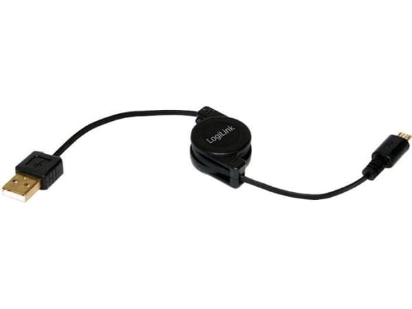 LogiLink CU0090, 0,75 m, USB A, Micro-USB B, USB 2.0, Hanstik/Hanstik, Lajittelu