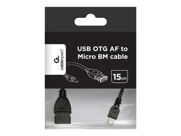 Cablexpert A-OTG-AFBM-03 - USB-kabel - mikro-USB typ B (hane) till USB (hona) - USB OTG - 15 cm