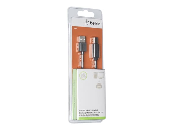 Belkin Premium Printer Cable - USB-kaapeli - USB Type B (han) til USB (han) - USB 2.0 - 4,8 m - formet