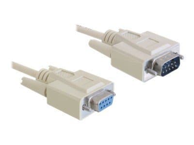 Delock - Seriell förlängningskabel - DB-9 (hane) till DB-9 (hona) - 2 m - formpressad, tumskruvar - beige