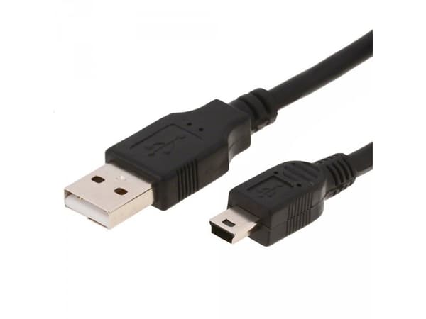 Helos 012182, 1 m, USB A, Mini-USB B, USB 2.0, man/kvinna, svart