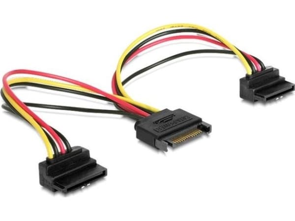 Gembird CC-SATAM2F-02 - Strömdelare - SATA-ström (hona) till SATA-ström (hane) - 15 cm - 90° kontakt