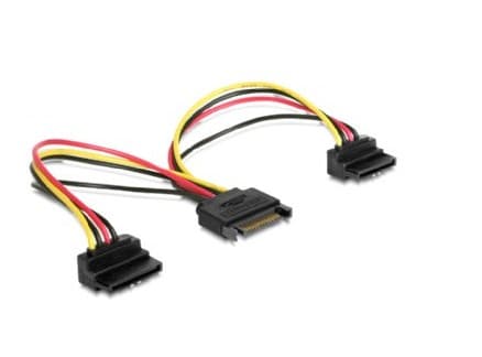 Gembird CC-SATAM2F-02 - Strömdelare - SATA-ström (hona) till SATA-ström (hane) - 15 cm - 90° kontakt