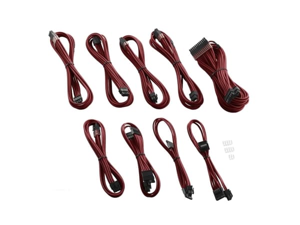 CableMod PRO Series ModMesh C-Series AXi, HXi & RM Cable Kit - Strømkabelsett - formstøpt - blodrød