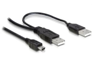 Delock - USB-kabel - USB, USB (kun strøm) (hann) til mini-USB type B (hann) - 1 m