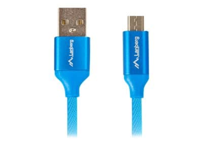 Lanberg - USB-kabel - USB (hane) till mikro-USB typ B (hane) - USB 2.0 - 1 m - blå