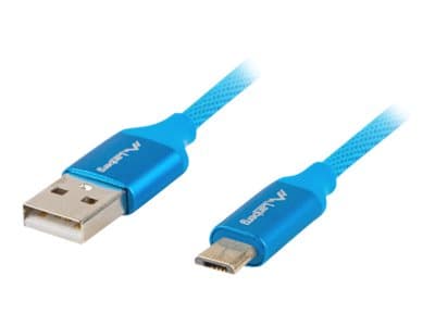 Lanberg - USB-kabel - USB (hane) till mikro-USB typ B (hane) - USB 2.0 - 1 m - blå