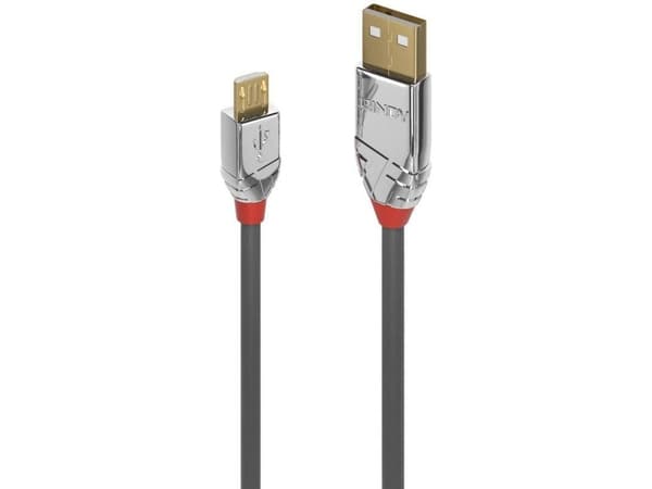 Lindy 36652, 2 m, USB A, Micro-USB B, USB 2.0, 0,48 Gbit/s, Grå