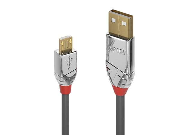 Lindy 36650, 0,5 m, USB A, Micro-USB B, USB 2.0, 0,48 Gbit/s, Grå
