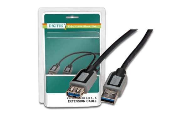 DIGITUS - USB forlængerkabel - USB Type A (han) til USB Type A (hun) - USB 3.0 - 1.8 m - formet - sortti