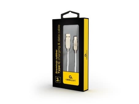 Cablexpert Premium - USB-kabel - 24 pin USB-C (hane) till USB (hane) - USB 2.0 - 2.1 A - 2 m - vit