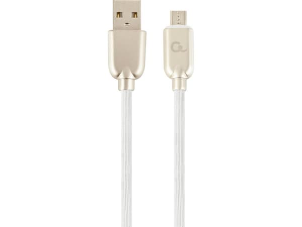 Cablexpert Premium - USB-kabel - mikro-USB typ B (hane) till USB (hane) - USB 2.0 - 2.1 A - 1 m - vit