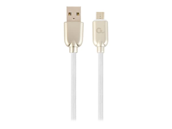Cablexpert Premium - USB-kabel - mikro-USB typ B (hane) till USB (hane) - USB 2.0 - 2.1 A - 1 m - vit