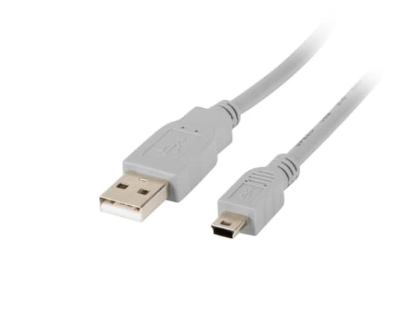 Lanberg - USB-kabel - USB (hane) till mini-USB typ B (hane) - USB 2.0 - 1.8 m - grå
