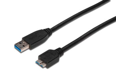 ASSMANN - USB-kaapeli - Micro-USB tyyppi B (uros) - USB tyyppi A (uros) - USB 3.0 - 25 cm - muotoiltu - musta