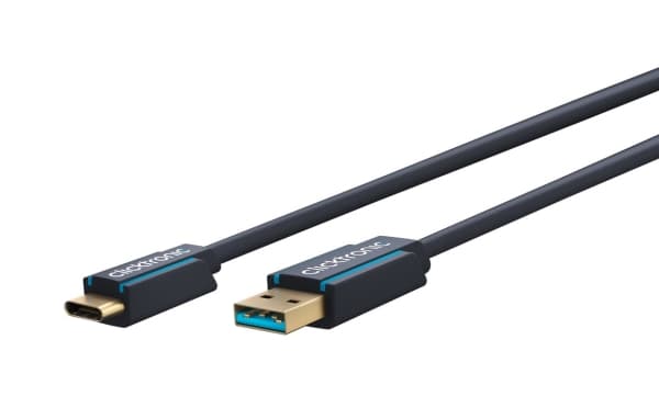 ClickTronic 45123, 0,5 m, USB C, USB A, USB 3.2 Gen 1 (3.1 Gen 1), Svart