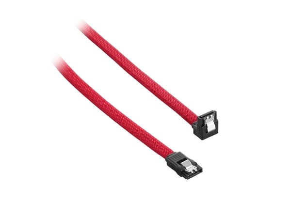 CableMod ModMesh - SATA-kabel - Serial ATA 150/300/600 - SATA (hunn) rettvinklet til SATA (hunn) - 60 cm - rød
