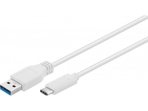 Goobay 67189, 0,2 m, USB A, USB C, USB 3.2 Gen 1 (3.1 Gen 1), Hane/Hane, Vit