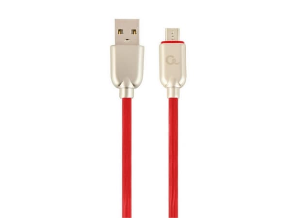 Cablexpert Premium - USB-kabel - mikro-USB typ B (hane) till USB (hane) - USB 2.0 - 2.1 A - 1 m - röd