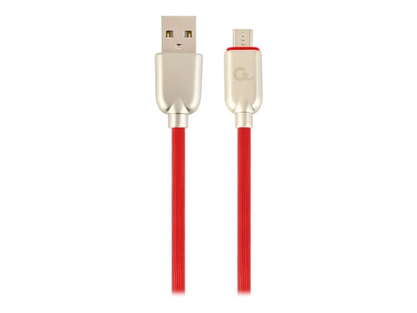 Cablexpert Premium - USB-kabel - mikro-USB typ B (hane) till USB (hane) - USB 2.0 - 2.1 A - 1 m - röd