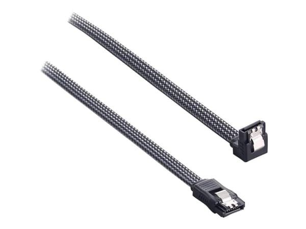 CableMod ModMesh - SATA-kabel - Serial ATA 150/300/600 - SATA (hunn) rettvinklet til SATA (hunn) - 60 cm - karbon