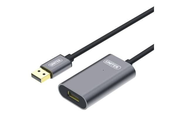Unitek Y-274 - USB-forlengelseskabel - USB, power DC jack (hunn) til USB (hann) - USB 2.0 - 500 mA - 20 m