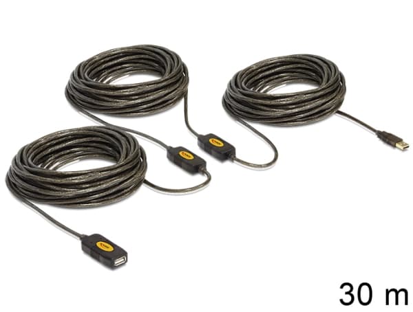Delock Extension cable USB 2.0 - USB-förlängningskabel - USB (hane) till USB (hona) - 30 m - aktiv
