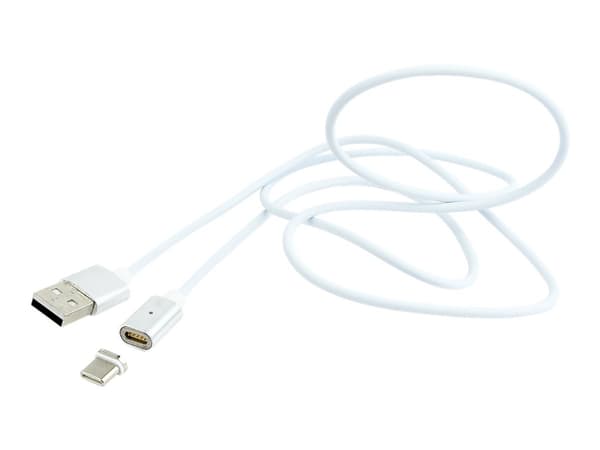 Cablexpert - USB-kabel - USB (hane) till 24 pin USB-C (hane) avtagbart och magnetiskt - 1 m - silver