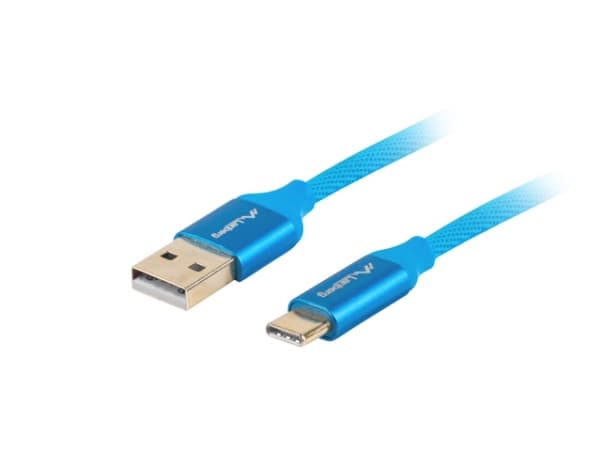 Lanberg Premium - USB-kabel - 24 pin USB-C (hane) till USB (hane) - USB 2.0 - 1 m - blå