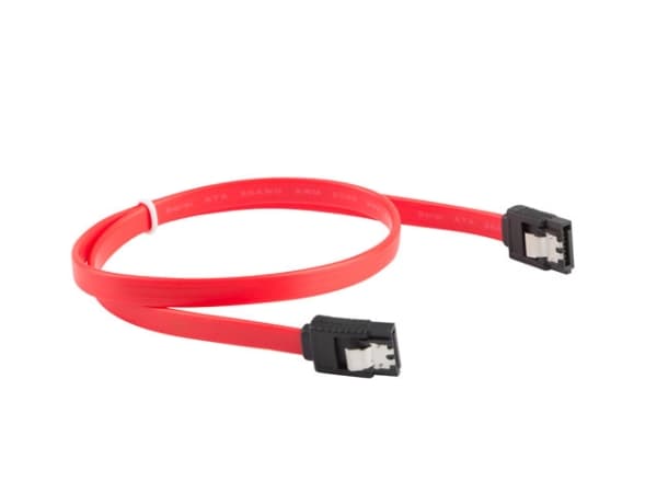 Lanberg - SATA-kaapeli - Serial ATA 150/300/600 - SATA (hun) haspet til SATA (hun) haspet - 50 cm - rød - rød