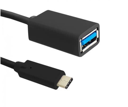 Qoltec - USB-kaapeli - USB-C (han) til USB Type A (hun) - USB 3.0 - 20 cm - omvendelig C-stikforbindelse (omavendelig C-stikforbindelse)
