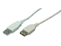 LogiLink 2m USB 2.0, 2 m, USB A, USB A, USB 2.0, Hankjønn/hunkjønn, Grå