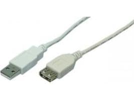 LogiLink 2m USB 2.0, 2 m, USB A, USB A, USB 2.0, Hankjønn/hunkjønn, Grå