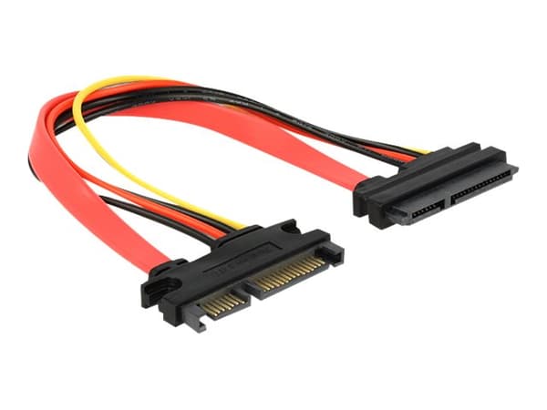 DeLOCK - SATA-forlengerkabel - Serial ATA 150/300/600 - SATA kombi (han) til SATA kombi (hun) - 20 cm