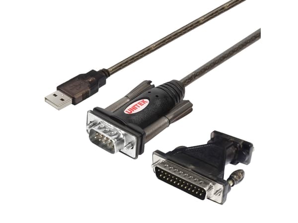 UNITEK Y-105A, Sort, 1,5 m, USB Type-A, DB-9, Hankjønn, Hankjønn
