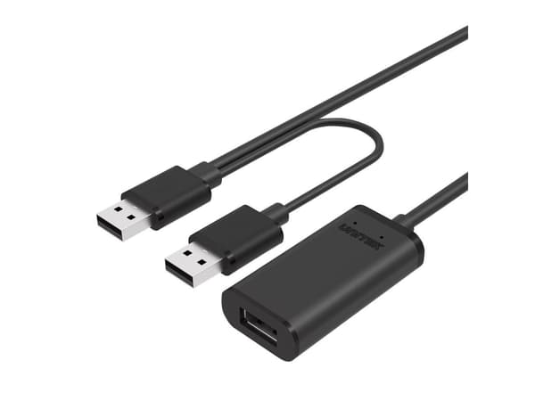 Unitek - USB-förlängningskabel - USB (hona) till USB, USB (endast ström) (hane) - USB 2.0 - 10 m - aktiv - svart