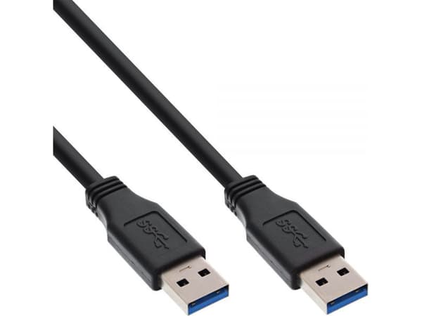 InLine 2.0m USB 3.0, 2 m, USB A, USB A, USB 3.2 Gen 1 (3.1 Gen 1), uros/naaras, musta