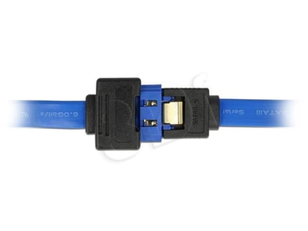 Delock - SATA-jatkokaapeli - Serial ATA 150/300/600 - SATA (R) SATA (P) - SATA (P) hasp - 50 cm - sininen
