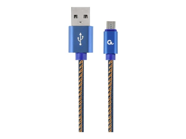 Cablexpert Premium - USB-kabel - USB (hann) til Micro-USB type B (hann) - USB 2.0 - 2.1 A - 1 m - Premium denim, blå