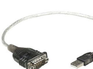 Manhattan 205153, Svart, Transparent, 0,45 m, USB A, Serial/COM/RS232/DB9, Hankoppling, Hankoppling