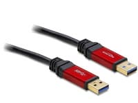 Delock Premium - USB-kabel - USB typ A (hane) till USB typ A (hane) - USB 3.0 - 3 m - svart
