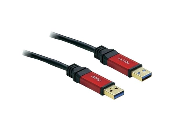Delock Premium - USB-kabel - USB typ A (hane) till USB typ A (hane) - USB 3.0 - 3 m - svart