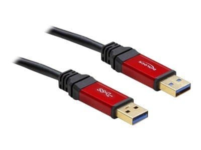 Delock Premium - USB-kabel - USB typ A (hane) till USB typ A (hane) - USB 3.0 - 3 m - svart