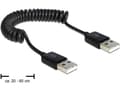 Miniatyrbild 2 av 5: Delock - USB-kabel - USB (hane) till USB (hane) - USB 2.0 - 60 cm - lindad - svart