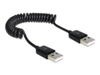 Delock - USB-kabel - USB (hane) till USB (hane) - USB 2.0 - 60 cm - lindad - svart